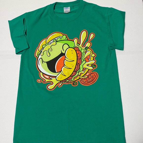 Sooubway Green Crew Neck Short Sleeve Shirt Size S - Picture 1 of 5